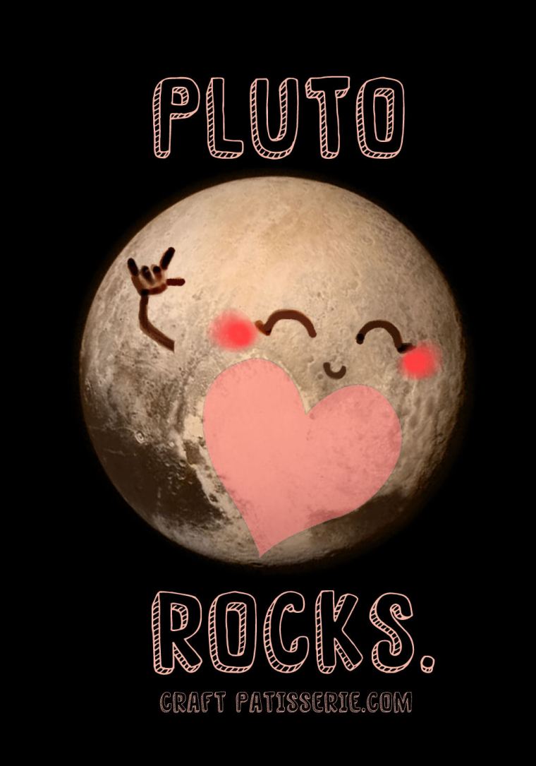 free printable digital art by craftpatisserie. Cute Pluto illustration.